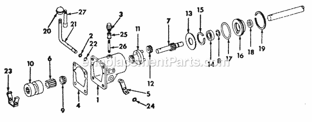 Creeper Drive Diagram and Parts List for 128 2050045U, 2050217U, 2050218U Cub Cadet Lawn Tractor